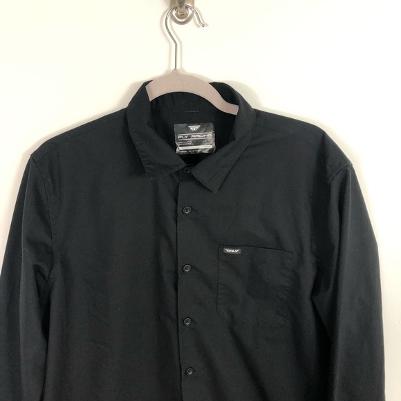 Fly racing black button down shirt size medium - Picture 2 of 11